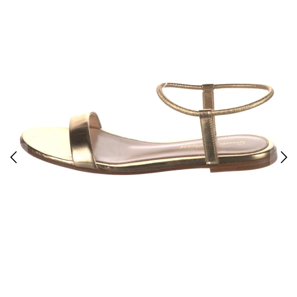 Gianvito Rossi Gold Ankle Strap Sandals